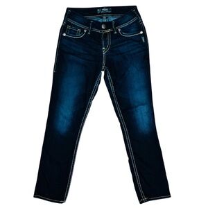 Silver Jeans Suki Capri Jeans Dark Wash Size 25W 26L Stretch Sexy
